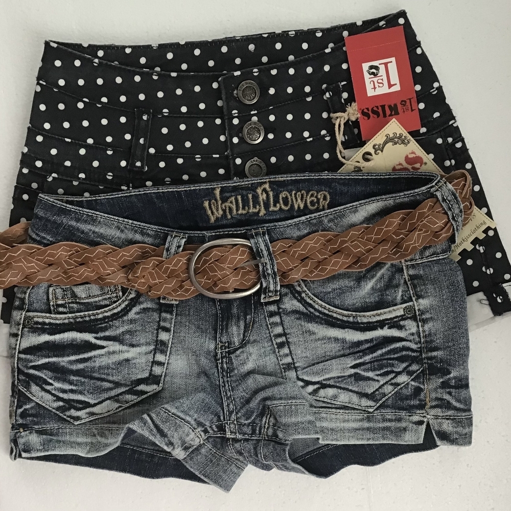 shorts Lot 2 Wallflower Short Denim, 1st Kiss Blue/white Polka Dot Size 0